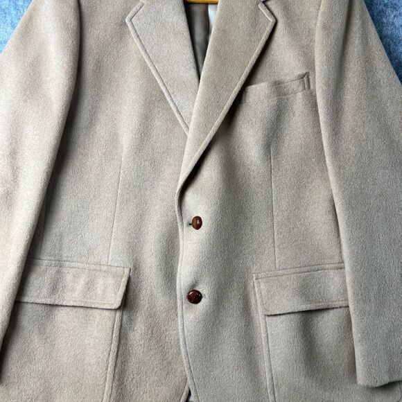 Vintage John Weitz by Palm Beach Mens Camel Hair Tan 2 Button Blazer Jacket - Picture 12 of 12